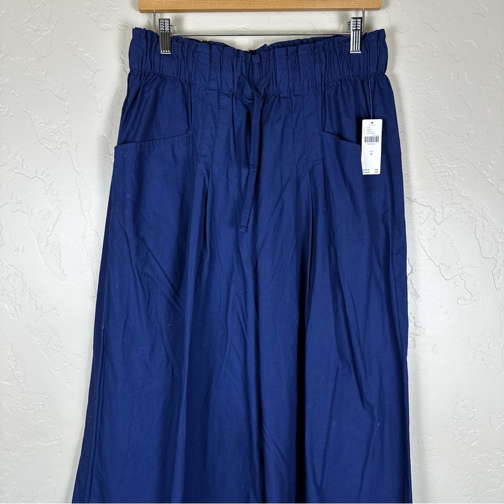 Anthropologie Maeve Skirty Utility Wide Leg Pull on Navy Blue Trousers/Pants NWT - Picture 6 of 10